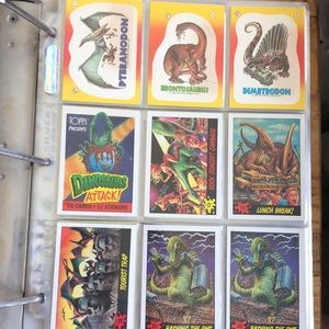 Dinosaurs Attack 1988 trading cards and stickers 21 cards from the 55 card set